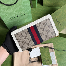 Load image into Gallery viewer, Gucci Ophidia Zip Around Wallet with Web
