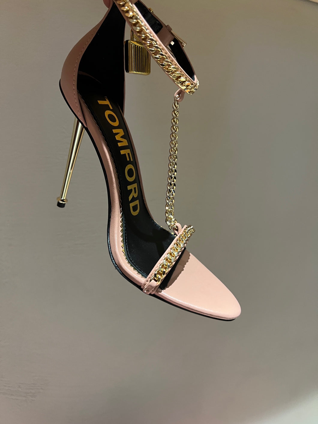 Tom Ford Leather Padlock Pointy Naked  Sandal