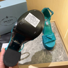 Load image into Gallery viewer, Prada Satin Platform With Crystals
