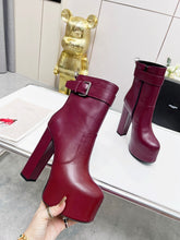 Load image into Gallery viewer, YSL  Cherry Buckle Platform Boots
