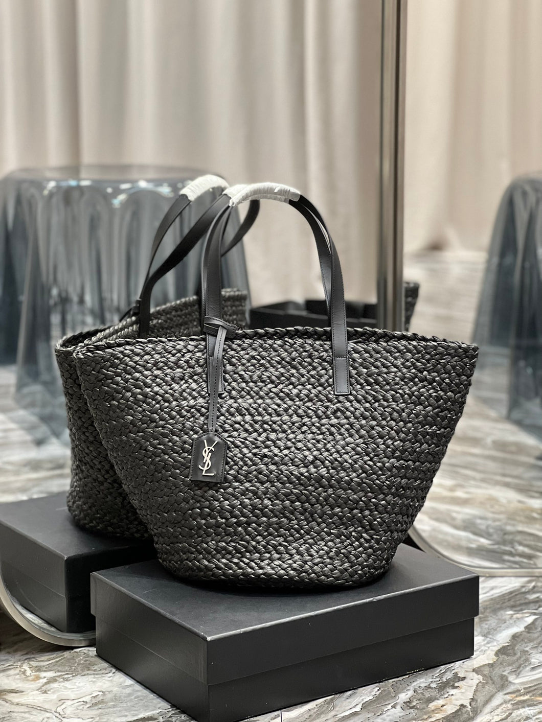 YSL Painer Medium Bag In Raffia