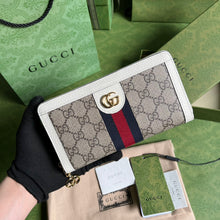 Load image into Gallery viewer, Gucci Ophidia Zip Around Wallet with Web
