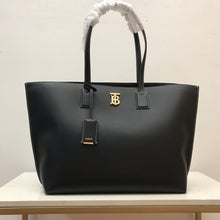 Load image into Gallery viewer, Burberry Motif Leather Medium Tote Bag
