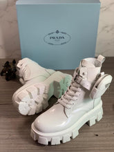 Load image into Gallery viewer, Prada Monolith brushed Rois Leather And Nylon Boots
