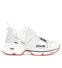 Load image into Gallery viewer, Christian Louboutin 123 Run Studded Leather-trimmed Trainers - LUXURY KLOZETT
