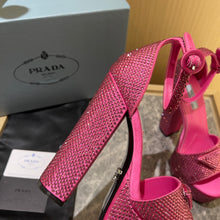 Load image into Gallery viewer, Prada Satin Platform With Crystals
