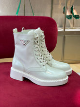 Load image into Gallery viewer, Prada Brushed-Leather and Re-Nylon Boots
