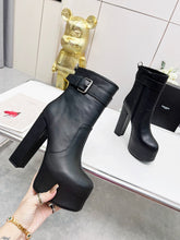 Load image into Gallery viewer, YSL  Cherry Buckle Platform Boots
