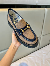 Load image into Gallery viewer, Gucci Women  Lug Sole Horsebit Loafer
