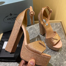 Load image into Gallery viewer, Prada Satin Platform With Crystals

