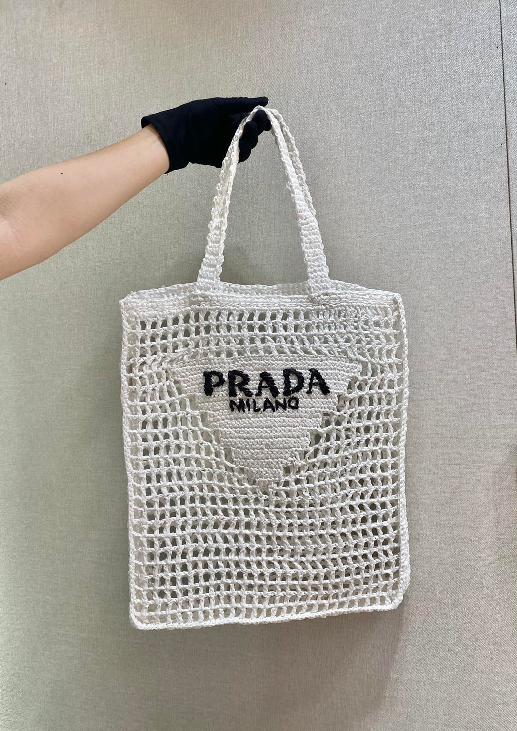 Prada Raffia Tote Bag