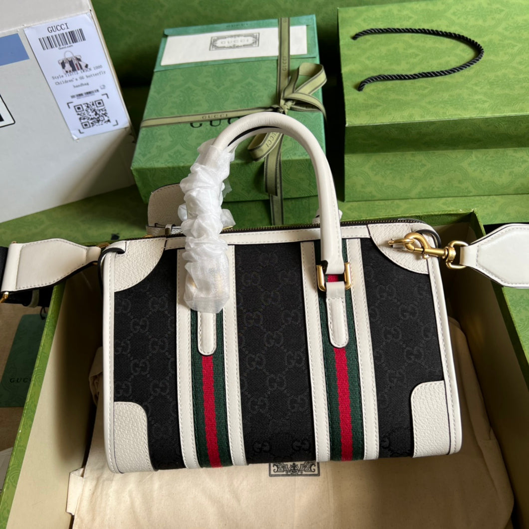 Gucci Small Canvas Top Handle Bag with Double G