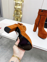 Load image into Gallery viewer, YSL  Cherry Buckle Platform Boots
