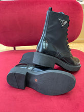 Load image into Gallery viewer, Prada Brushed-Leather and Re-Nylon Boots
