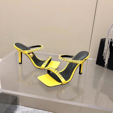 Load image into Gallery viewer, Versace Medusa Rhinestone Mules
