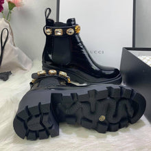 Load image into Gallery viewer, Gucci Leather Boot With Ankle Belt - LUXURY KLOZETT
