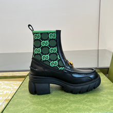 Load image into Gallery viewer, Gucci Women  GG Jersey Boots with Horsebit
