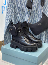 Load image into Gallery viewer, Prada Monolith brushed Rois Leather And Nylon Boots
