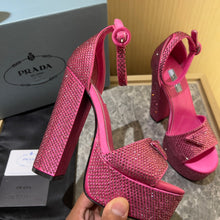 Load image into Gallery viewer, Prada Satin Platform With Crystals
