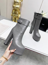 Load image into Gallery viewer, YSL  Cherry Buckle Platform Boots
