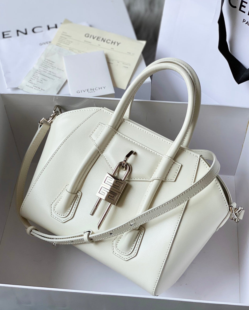 Givenchy Mini Antigona Lock Bag In Box Leather