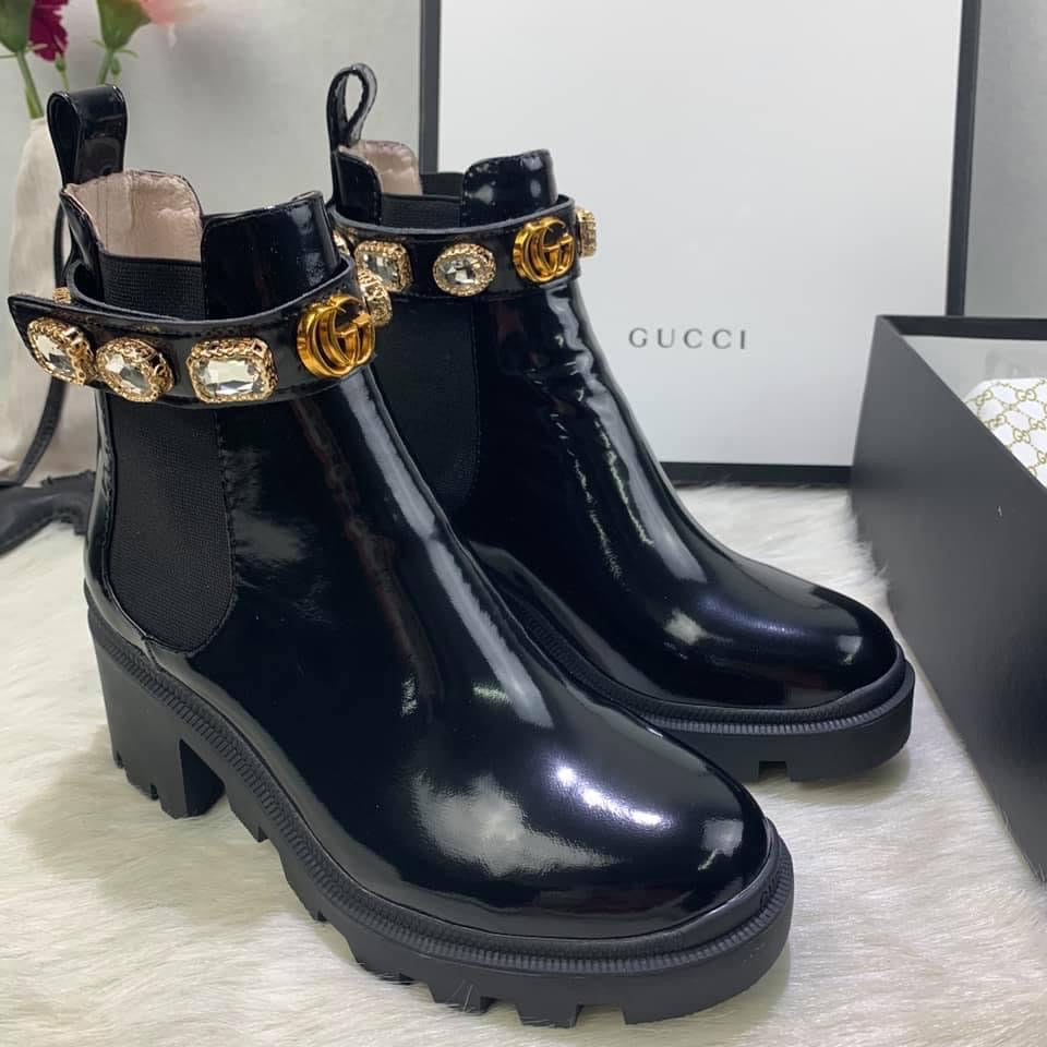 Gucci Leather Boot With Ankle Belt - LUXURY KLOZETT