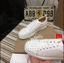 Load image into Gallery viewer, Christian Louboutin Spike Low Top white - LUXURY KLOZETT
