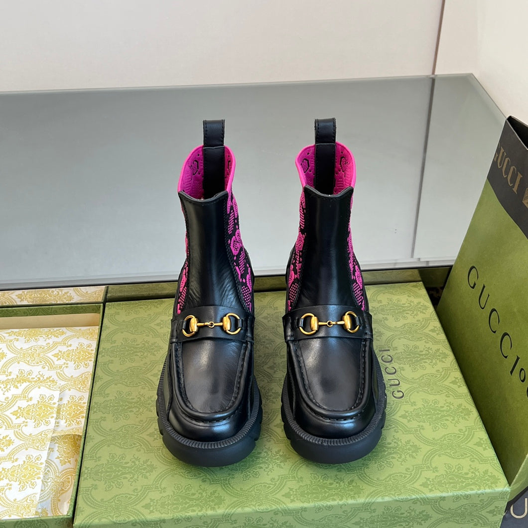 Gucci Women  GG Jersey Boots with Horsebit