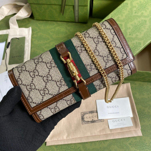 Gucci Jackie 1961 Chain Wallet - LUXURY KLOZETT