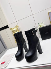 Load image into Gallery viewer, YSL  Cherry Buckle Platform Boots
