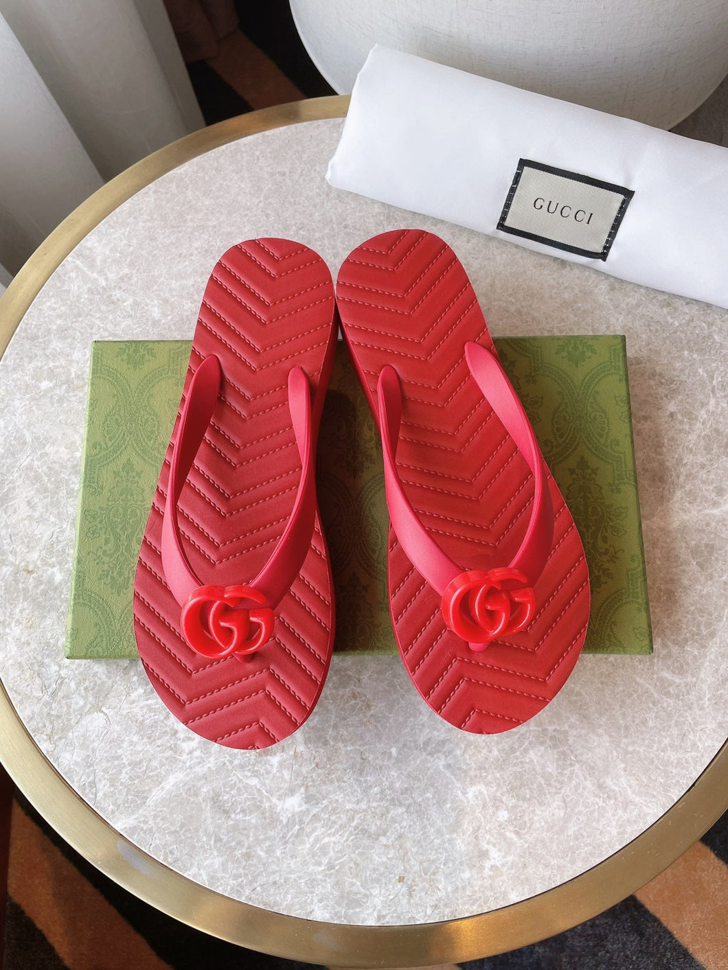 Gucci Chevron Thong Sandal