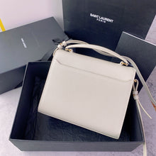 Load image into Gallery viewer, YSL Cassandra Medium Top Handle Bag in Grain Poudre Embossed Leather
