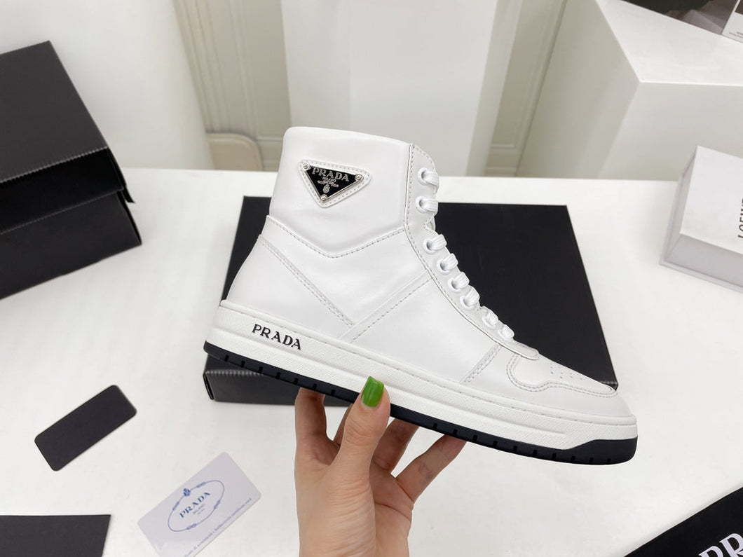 Prada Downtown Leather High Top Sneakers