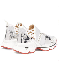 Load image into Gallery viewer, Christian Louboutin 123 Run Studded Leather-trimmed Trainers - LUXURY KLOZETT
