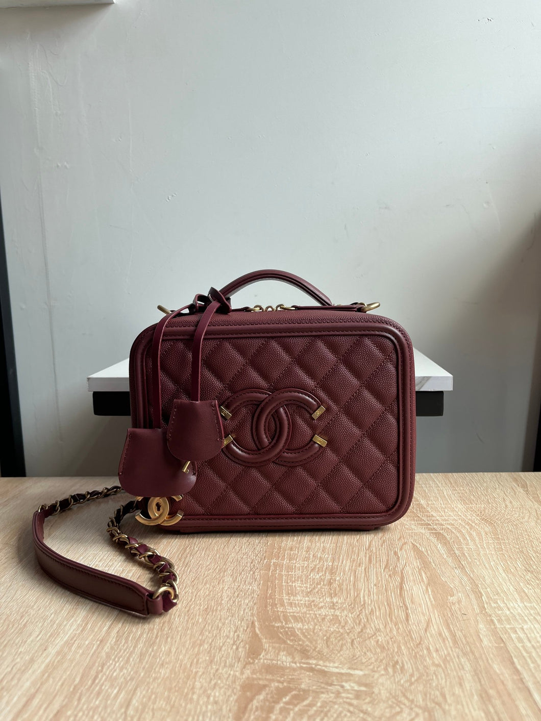 Chanel Caivar Filigree Vanity  Bag