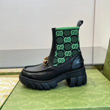 Load image into Gallery viewer, Gucci Women  GG Jersey Boots with Horsebit
