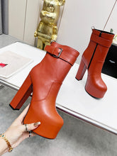 Load image into Gallery viewer, YSL  Cherry Buckle Platform Boots
