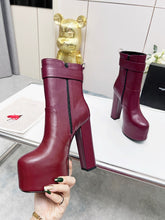 Load image into Gallery viewer, YSL  Cherry Buckle Platform Boots
