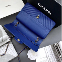 Load image into Gallery viewer, CHANEL Calfskin Chevron Quilted Double Flap - LUXURY KLOZETT
