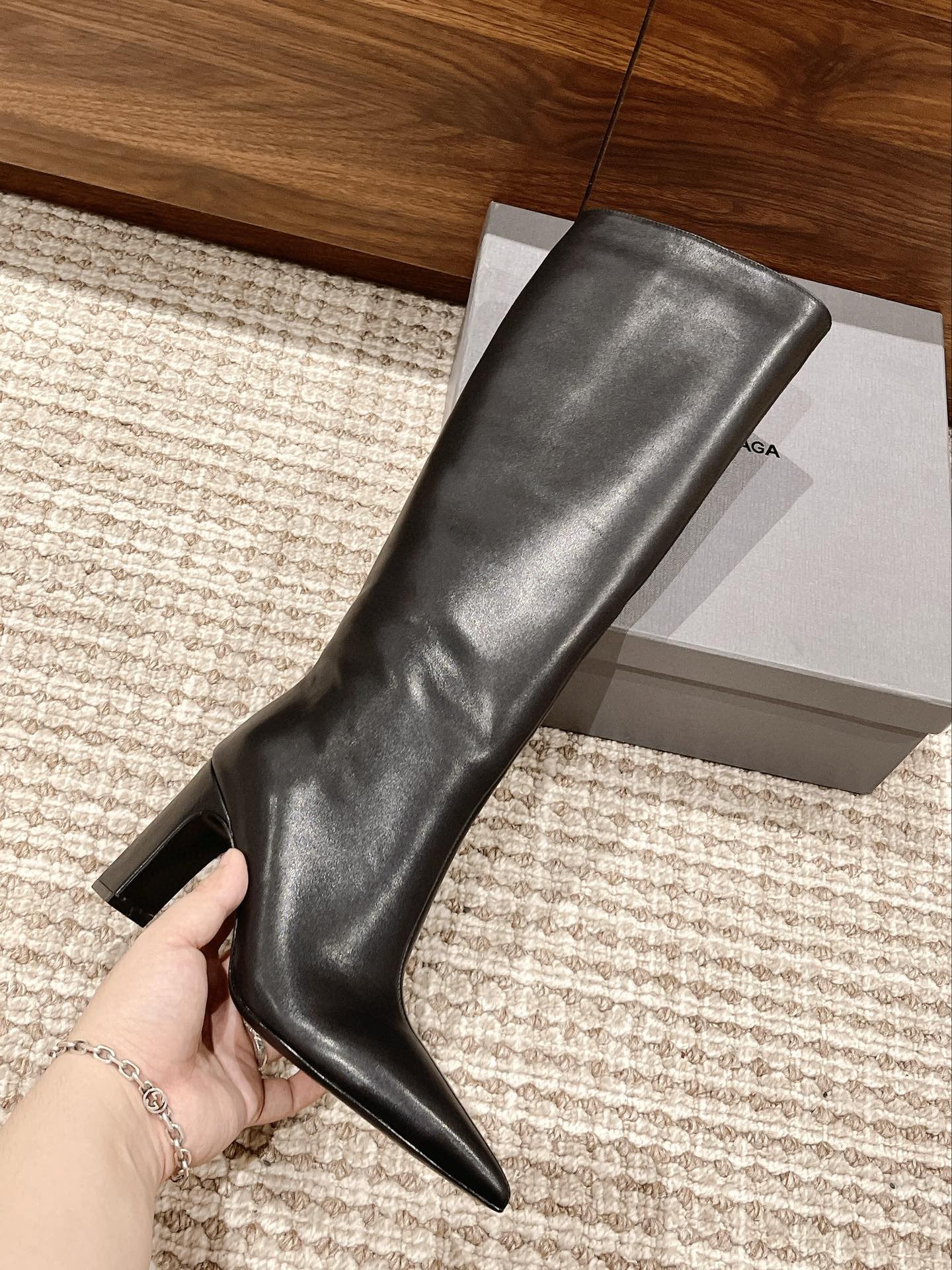 【BALENCIAGA】カゴレ 90mm レザー アンクルブーツ BALENCIAGA バレンシアガ Combat Leather Ankle Boots