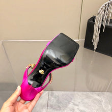 Load image into Gallery viewer, Versace Medusa Rhinestone Mules
