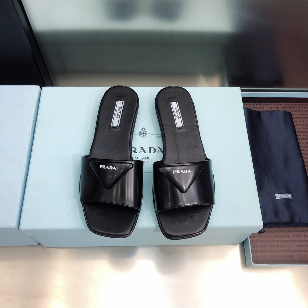 Prada Brushed Leather  Slides