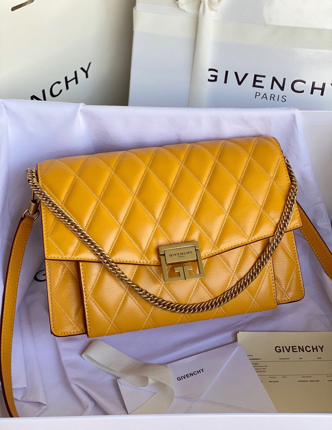 Givenchy GV3 Medium Bag In Diamond Quilted Leather