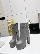 Load image into Gallery viewer, YSL  Cherry Buckle Platform Boots
