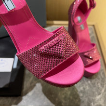 Load image into Gallery viewer, Prada Satin Platform With Crystals
