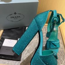 Load image into Gallery viewer, Prada Satin Platform With Crystals
