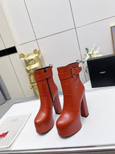 Load image into Gallery viewer, YSL  Cherry Buckle Platform Boots
